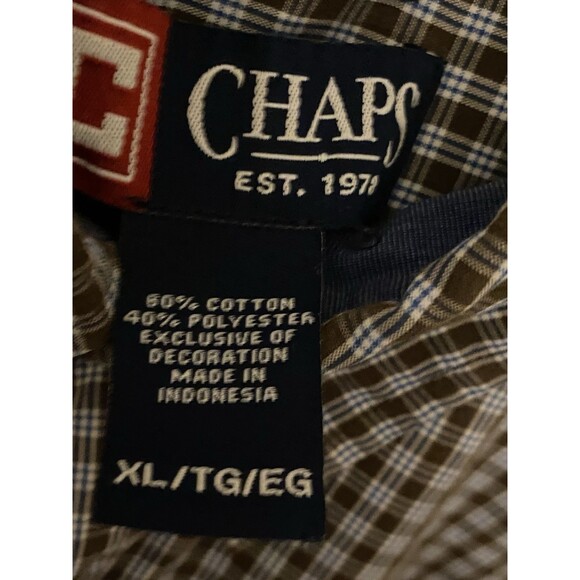 Chaps Easy Care button down Plaid shirt size XL long sleeve - Picture 6 of 9